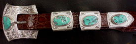 1 inch 4 Piece Turquoise Buckle Set