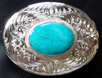 Turquoise & Silver Belt Buckles